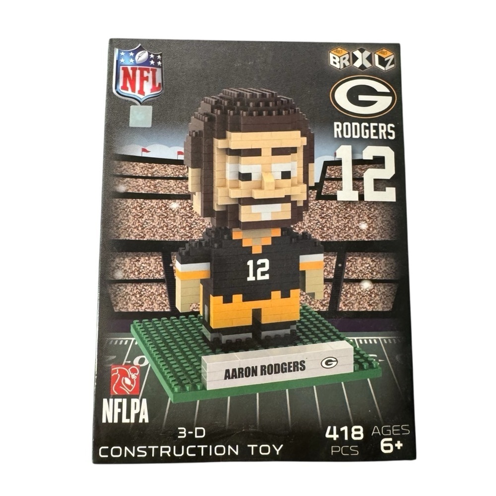 Aaron Rodgers BRXLZ 3D Construction Toy Green Bay Packers NFL 418 PCS Ages 6+